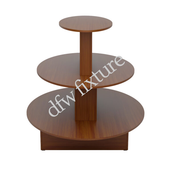 3 Tier Round Display Table-Walnut