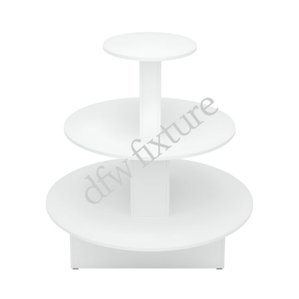 3 Tier Round Display Table- White