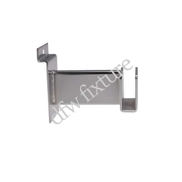3" Rectangular Bar Holder for Slatwall- Chrome