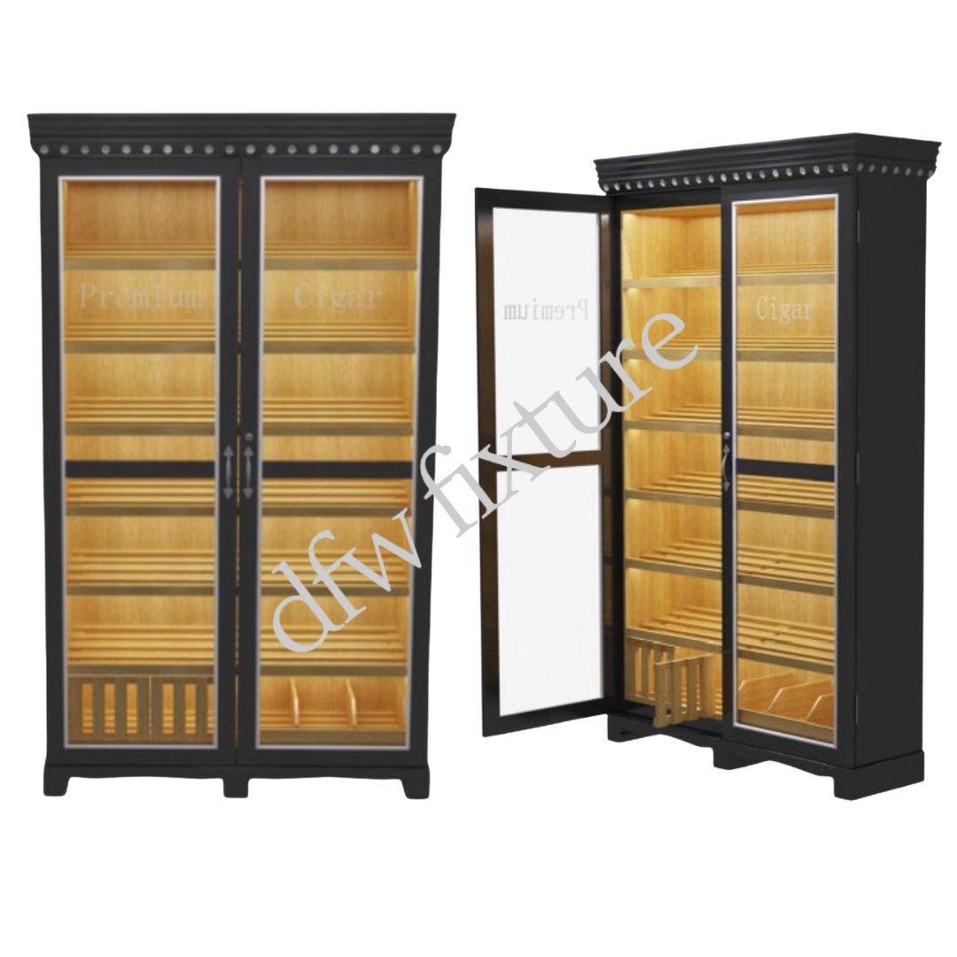 Double Door Humidor - Black