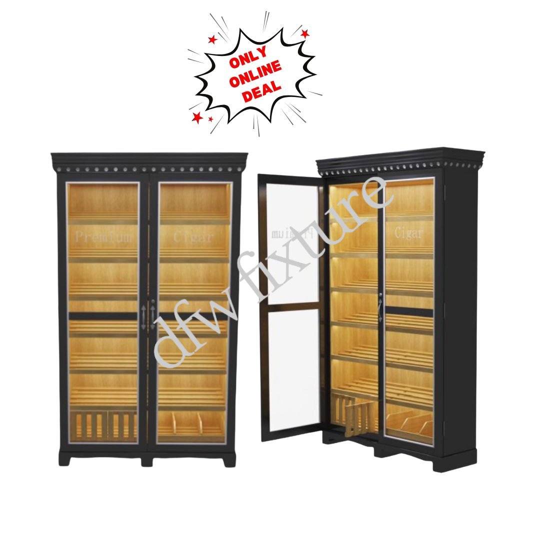 Double Door Humidor - Black