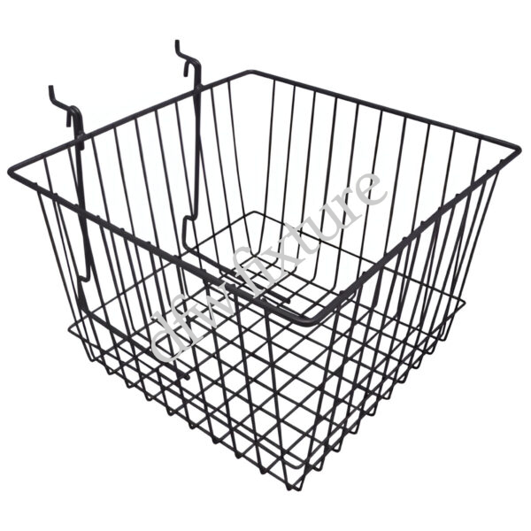 Gridwall/Slatwall Basket - 12x12x8-Black