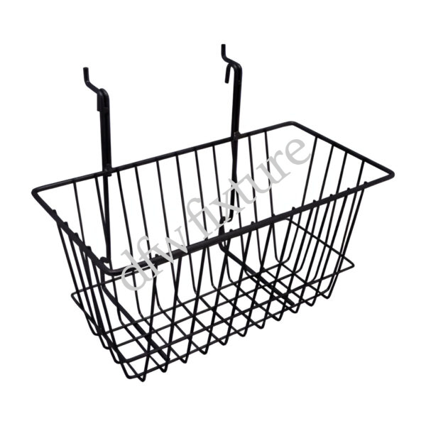 Gridwall/Slatwall Basket - 12x6x6- Black