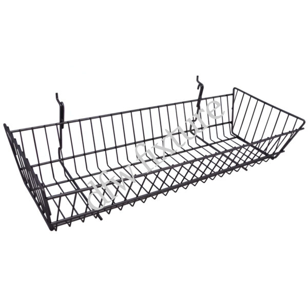Gridwall/Slatwall Basket - 24x10x5- Black