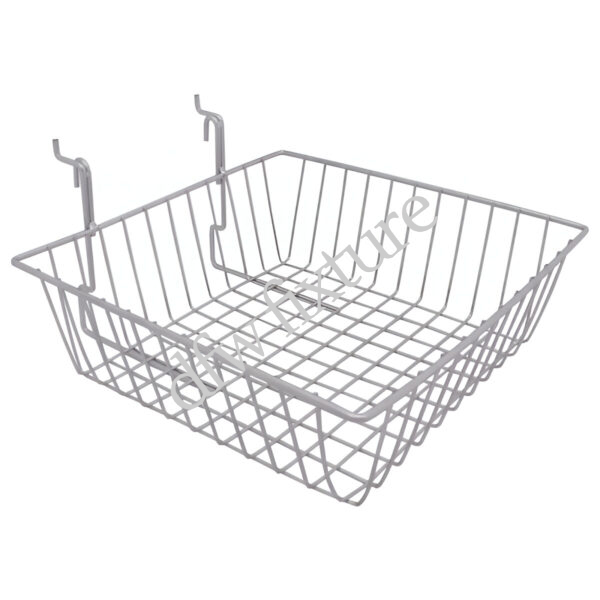 Gridwall/Slatwall Basket - 12x12x4- Chrome