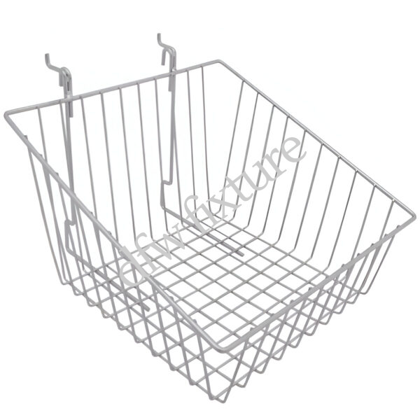 Gridwall/Slatwall Slant Basket - 12x12x8x4- Chrome