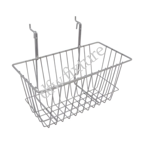 Gridwall/Slatwall Basket - 12x6x6- Chrome