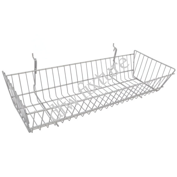 Gridwall/Slatwall Basket - 24x10x5- Chrome