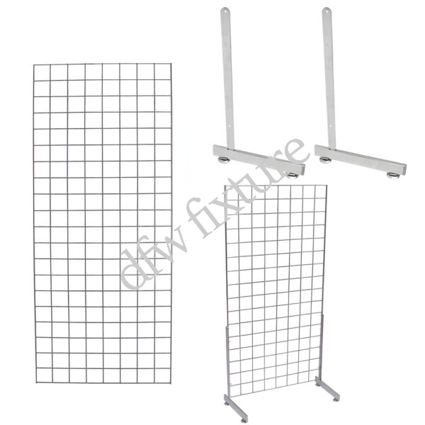 Grid L Leg Display- 6ft- Chrome