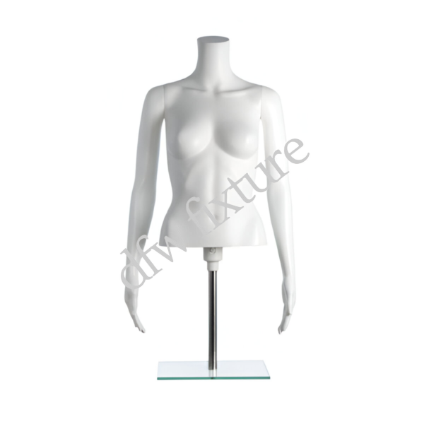 Plastic Female 1/2 Torso White