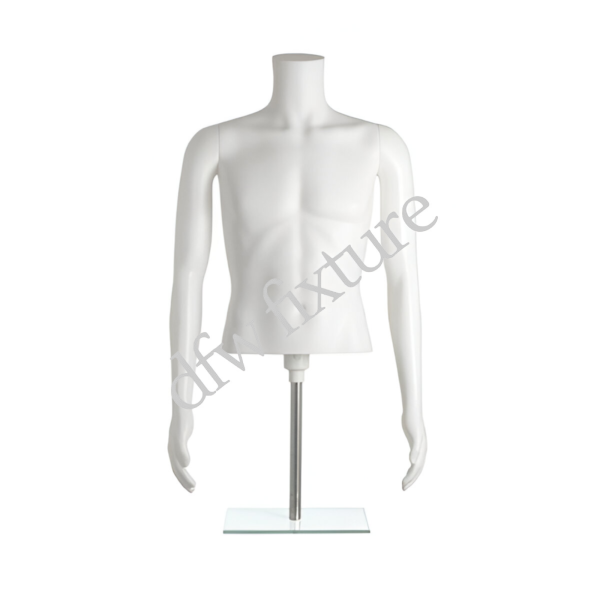 Plastic Male 1/2 Torso White