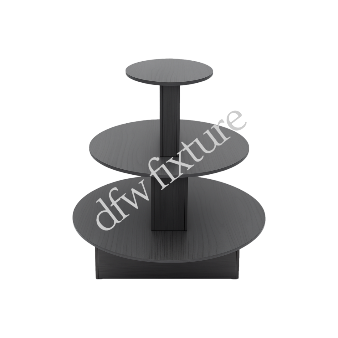 3 Tier Round Display Table- Gray
