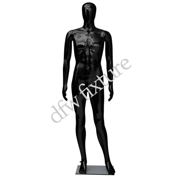 Plastic Male Mannequin Black M1GB-TAB