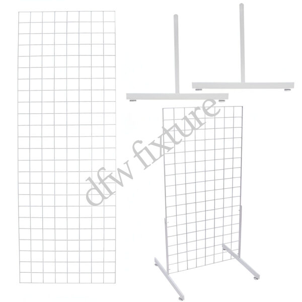 Grid T Leg Display- 6ft- White