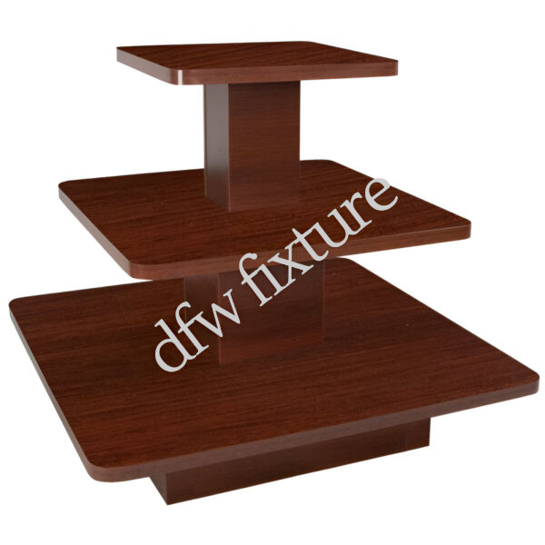 3 Tier Square Display Table-Walnut