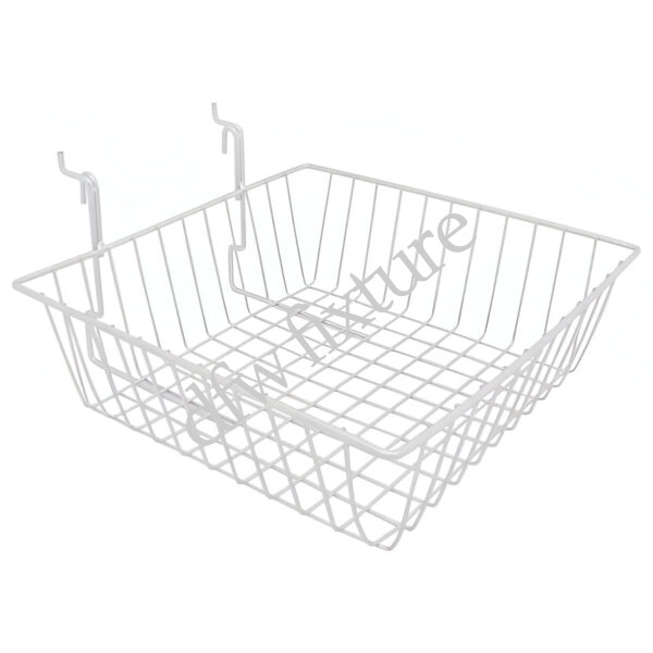 Gridwall/Slatwall Basket - 12x12x4- White
