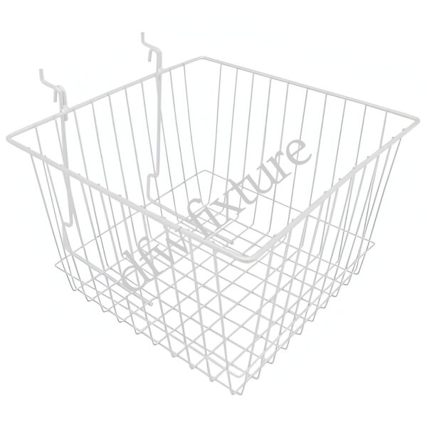 Gridwall/Slatwall Basket - 12x12x8-White