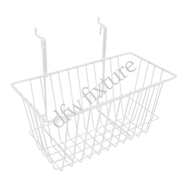 Gridwall/Slatwall Basket - 12x6x6- White