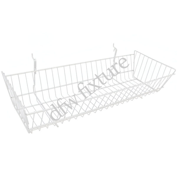 Gridwall/Slatwall Basket - 24x10x5- White