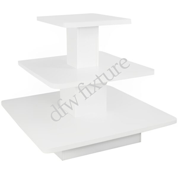 3 Tier Square Display Table- White