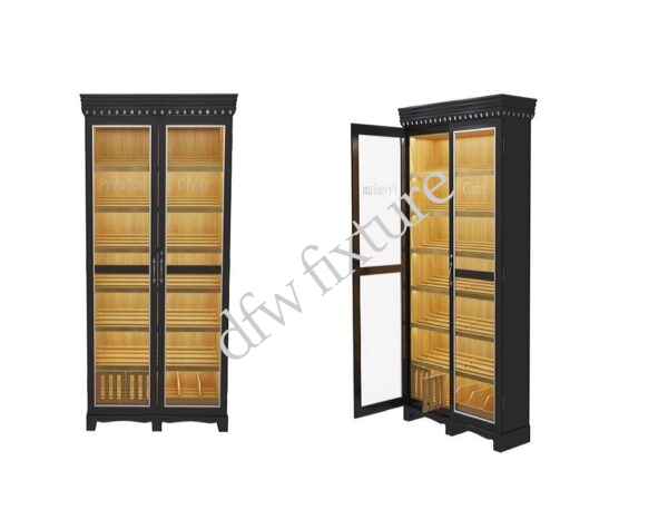 Double Door Humidor - Black