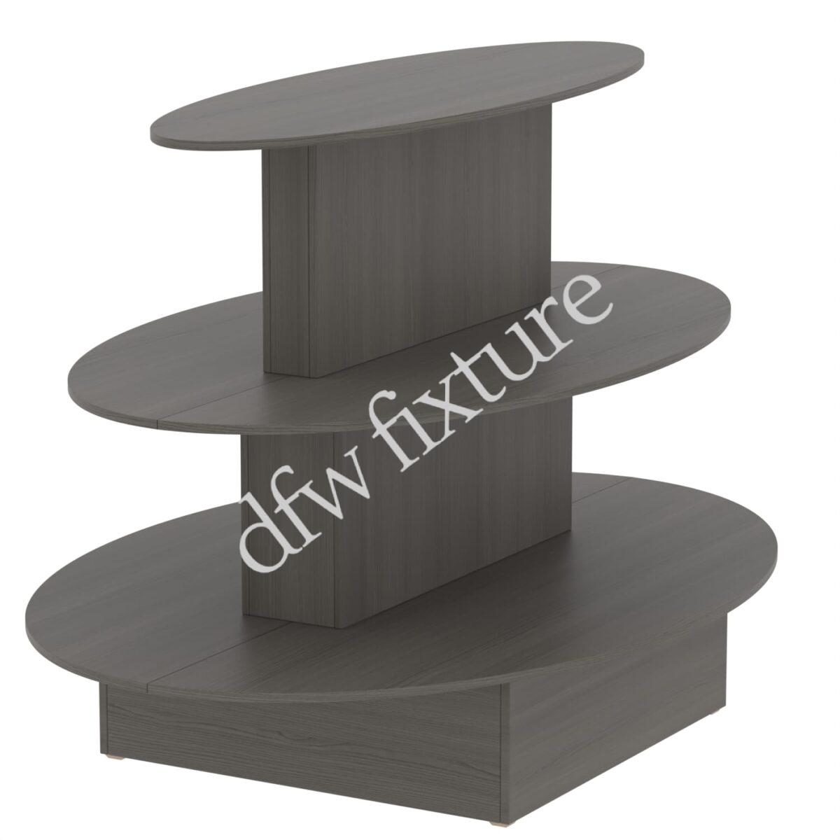 3 Tier Oval Display Table- Gray
