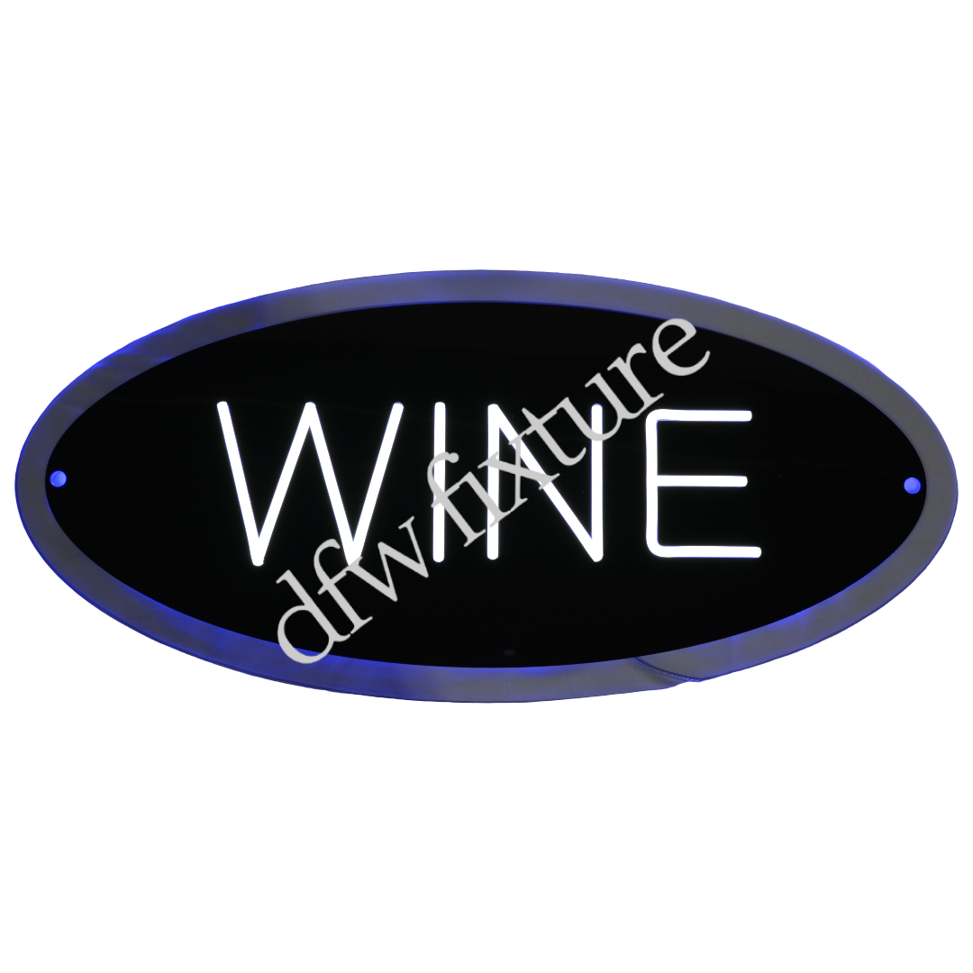 WINE LED OVAL SIGN