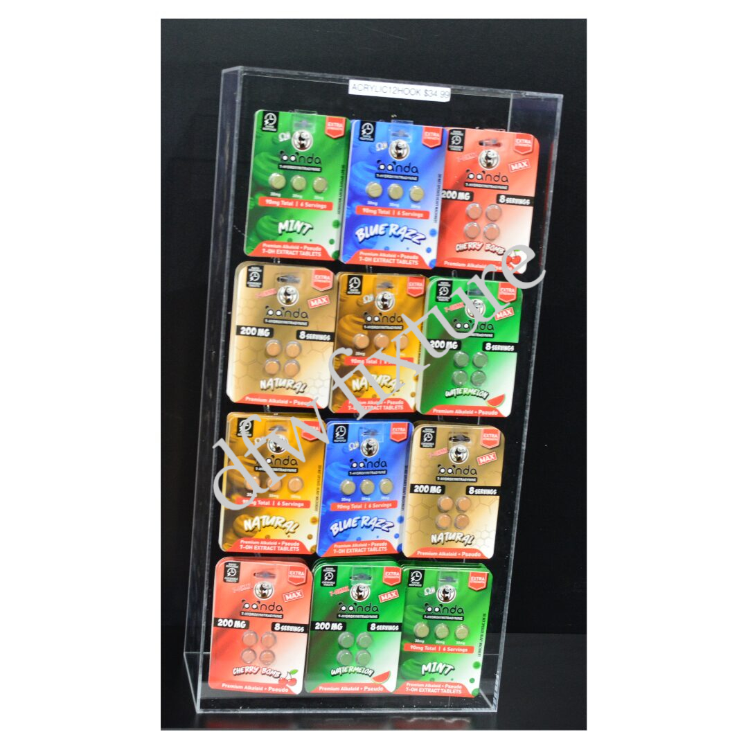 ACRYLIC DISPLAY - 12 HOOKS