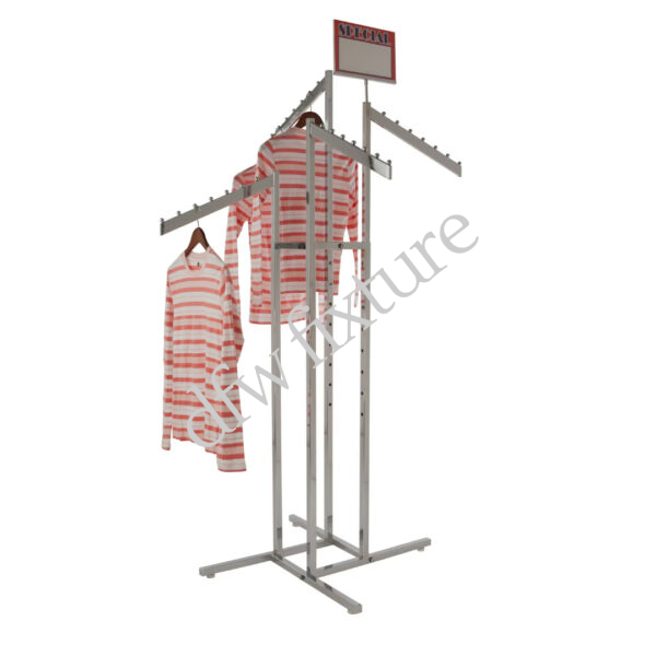 4 WAY SLANTED ARM RACK-BLACK - storedisplayfixture.com