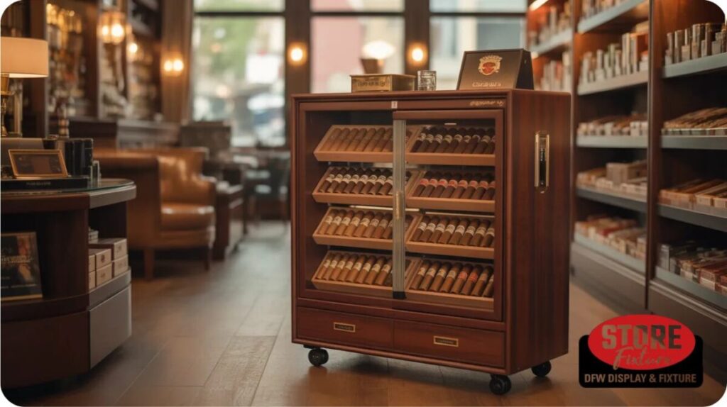 Rolling Mobile Humidor Cabinet