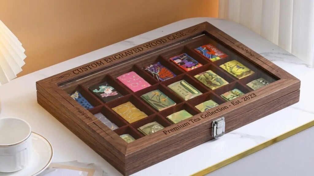 Custom engraved wood case 
