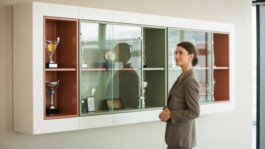 Wall Mounted Glass Trophy Cabinet
