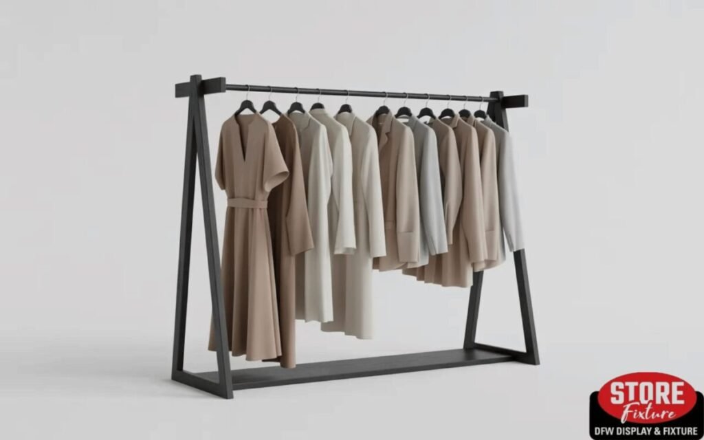 Black Wooden Cloth Hanging Rack
