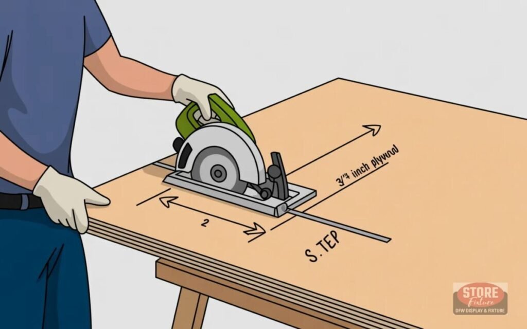 Cut ¾″ plywood board