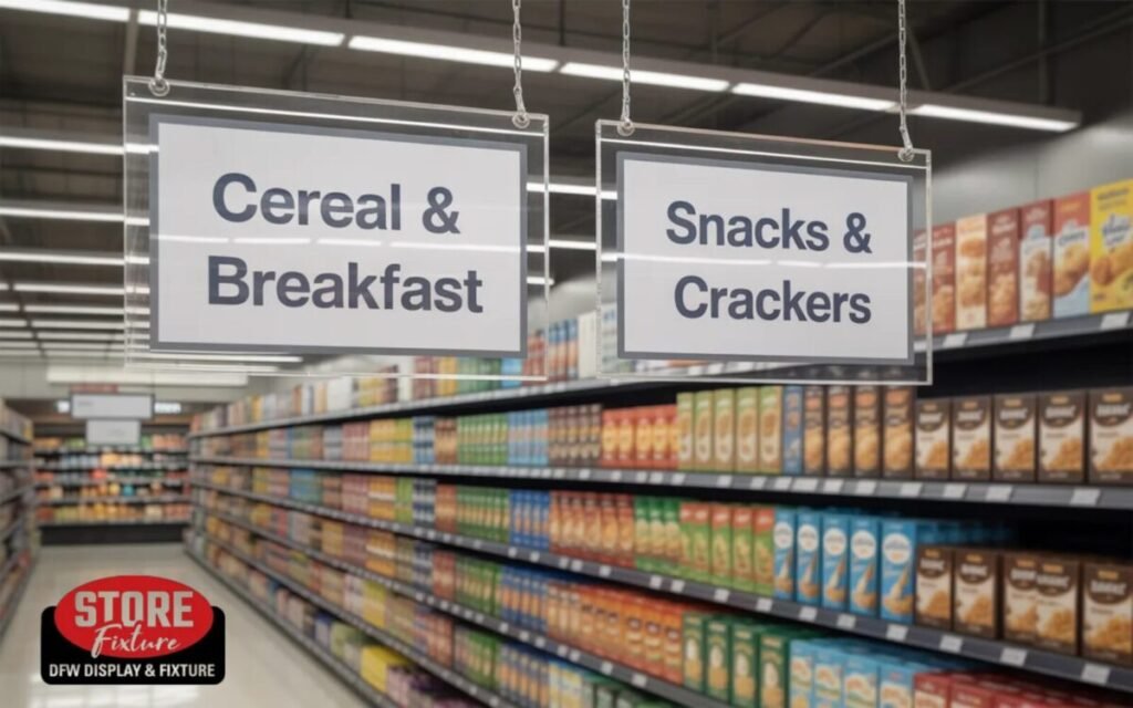 Double-Sided Hanging Aisle Markers