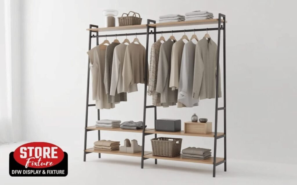 Freestanding Rack with Shelves