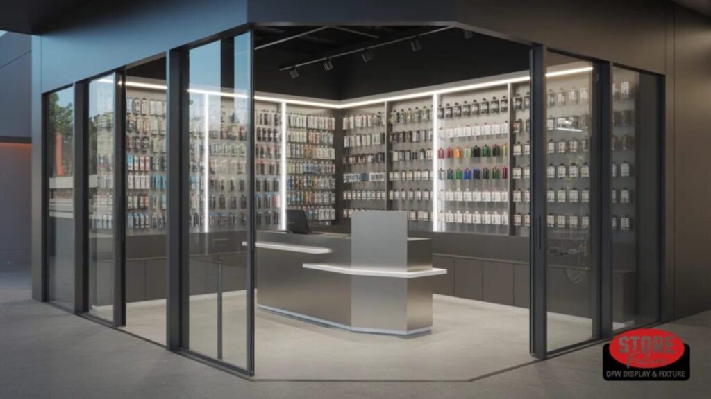 Glass Wall Showcase Vape Store Design