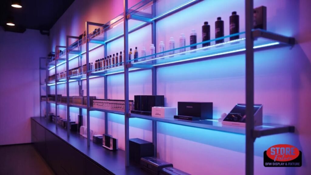 LED Backlit Wall Vape Display Design