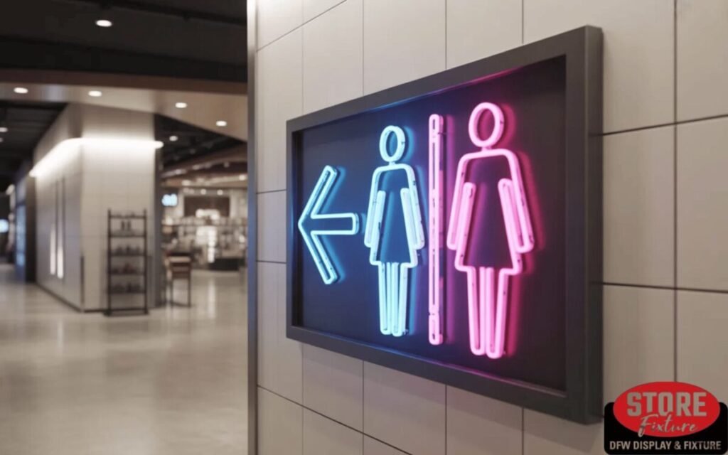 Restroom Direction Neon Marker