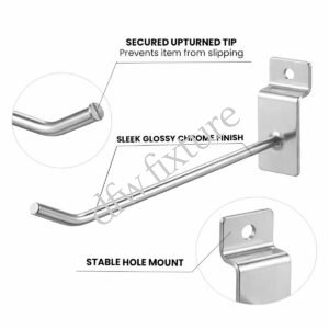 Standard Slatwall Hooks - Silver