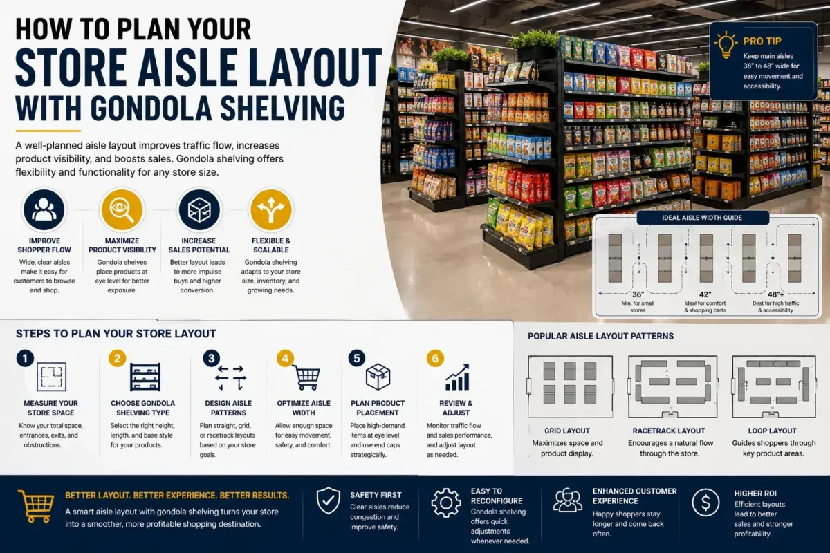 How to Plan Your Store Aisle Layout with Gondola Shelving