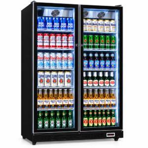 2-Door Commercial Glass Door Beverage Cooler – Black Finish